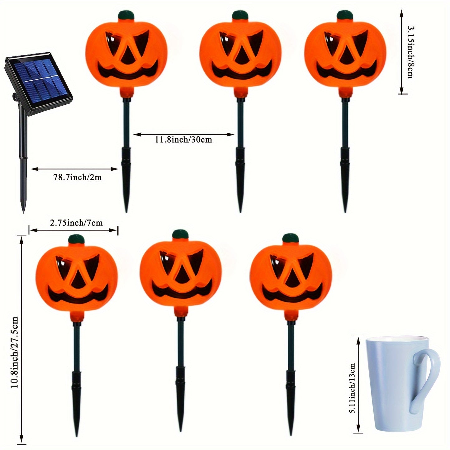 Solar pumpkin tunnel lights